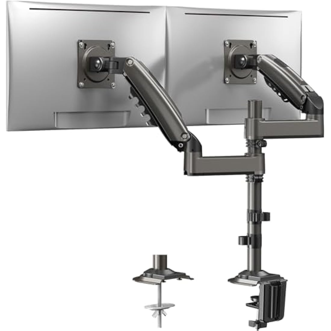 HUANUO Dual Monitor Stand – Gas Spring Height Adjustable Arm for 13-32"