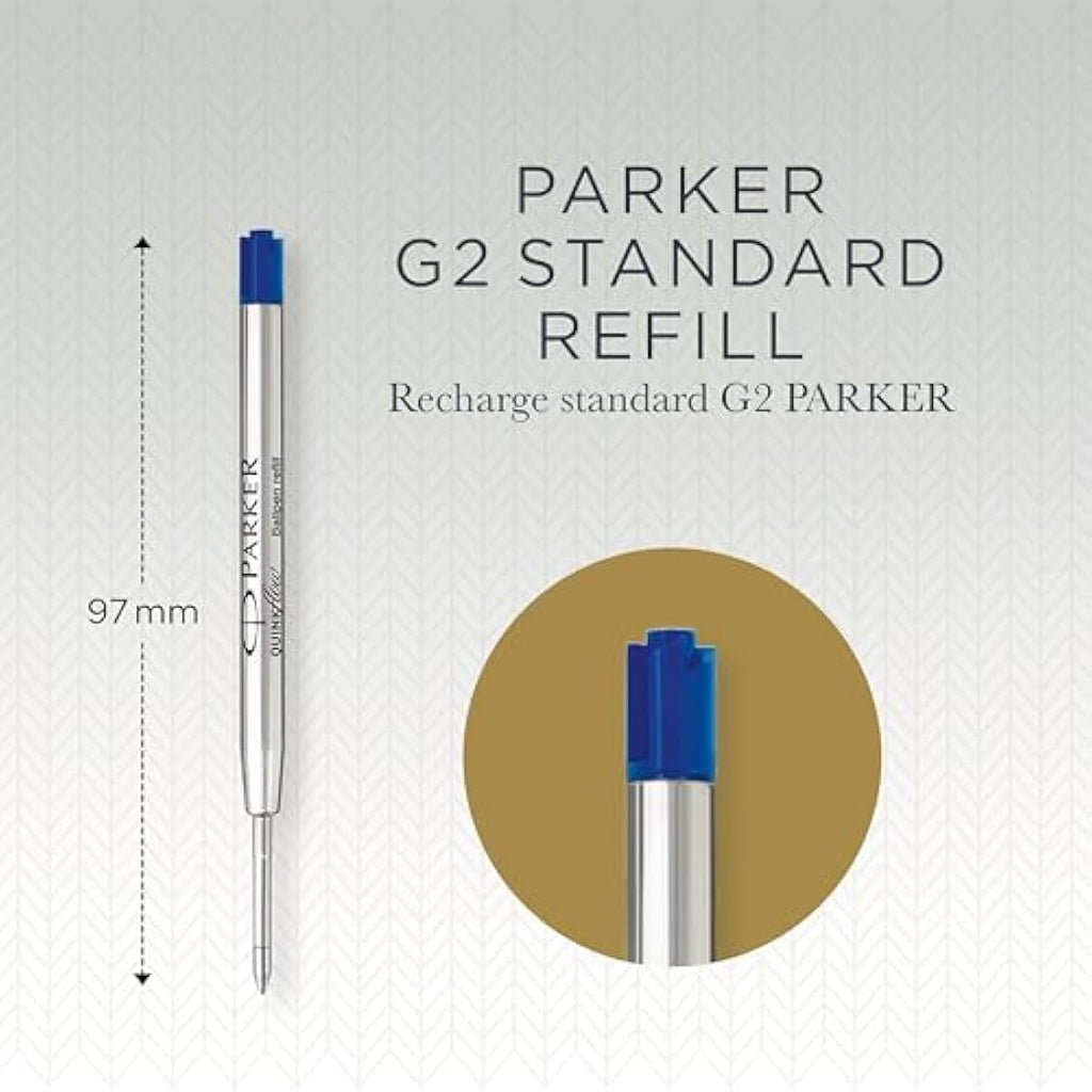Parker Ballpoint Pen Refills | Medium Point Blue QUINKflow Ink | 10 Count