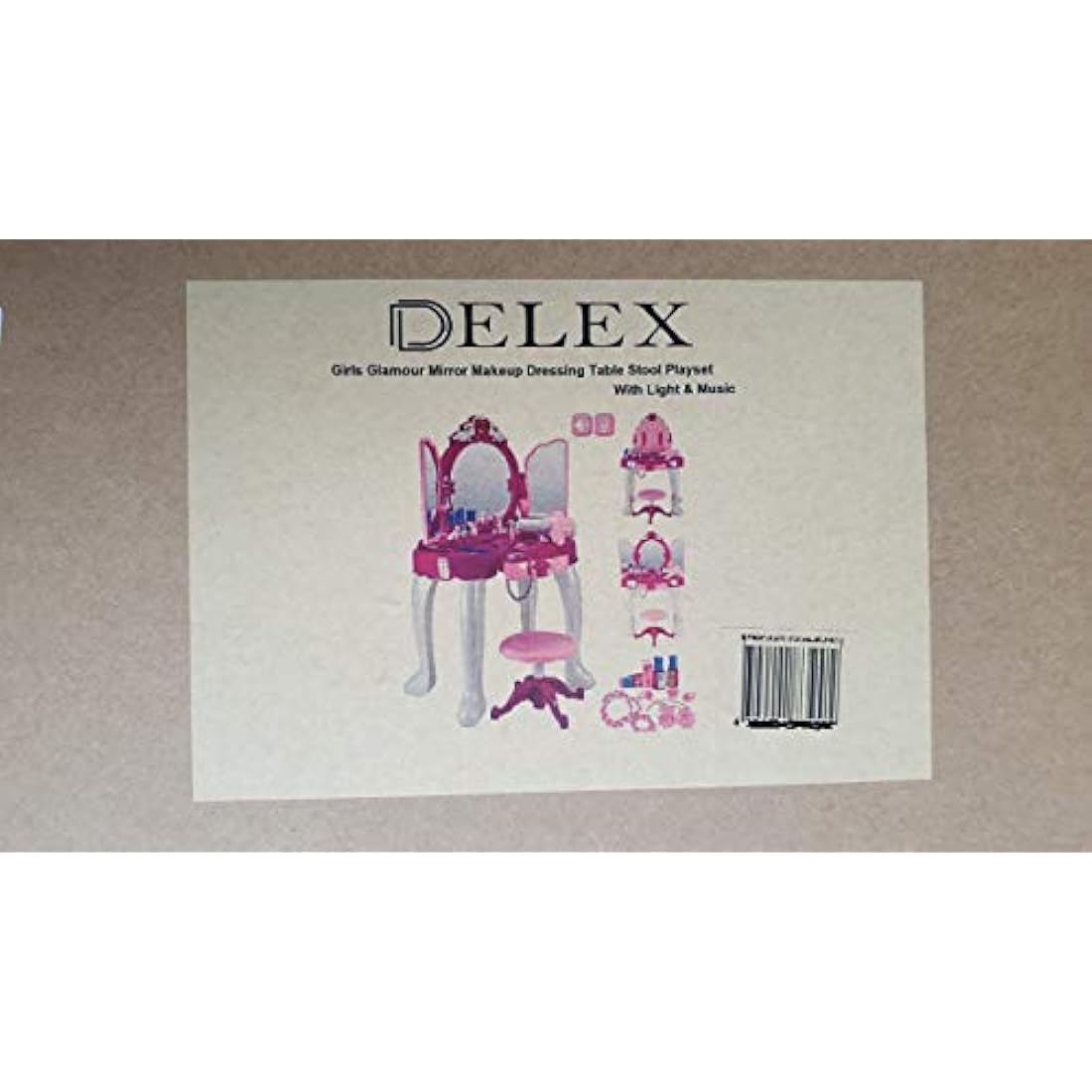 Delex Girls Princess Vanity Table Playset with Mirror, Lights & Music