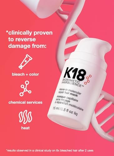 K18 Leave-In Molecular Repair Hair Mask for Damaged Hair – 15ml Mini