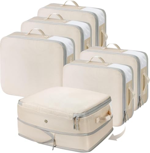 DIMJ Self Compression Storage Bags – 6-Pack Space Saving Organizers