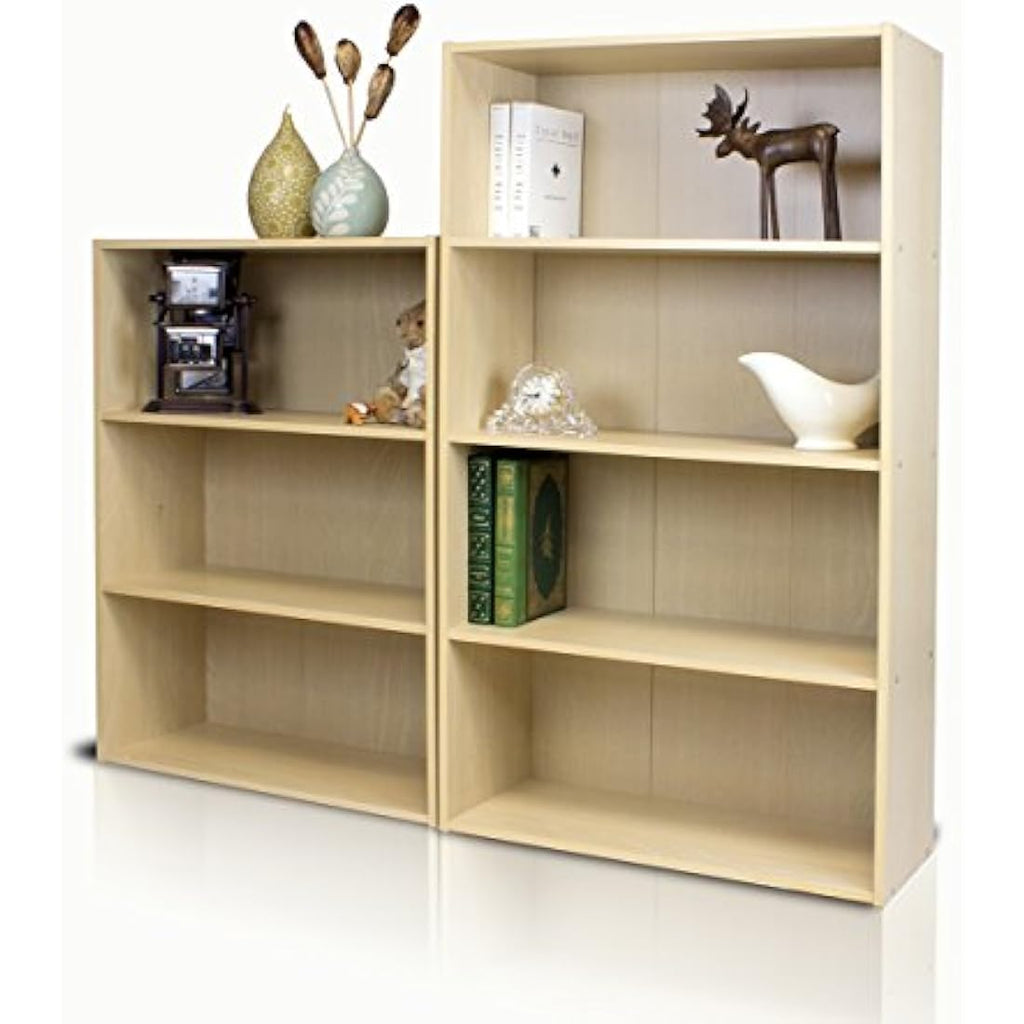 Furinno Pasir 4-Tier Open Shelf Display Rack - Steam Beech Wood