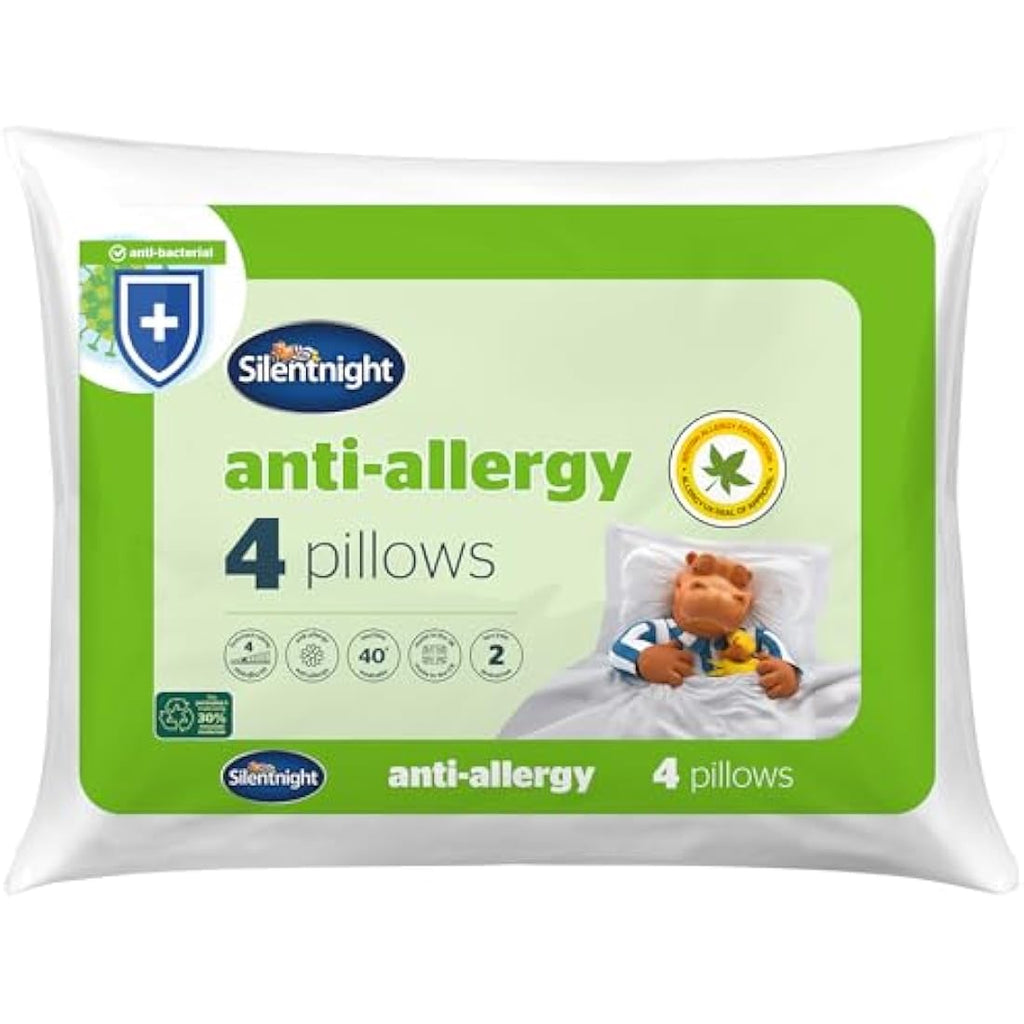 Silentnight Anti Allergy Firm Support Pillows for Side Sleepers | 4 Pack