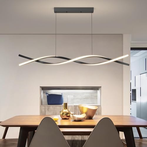 Mikeru 100cm Wave LED Pendant Light | Dimmable Modern Linear Chandelier