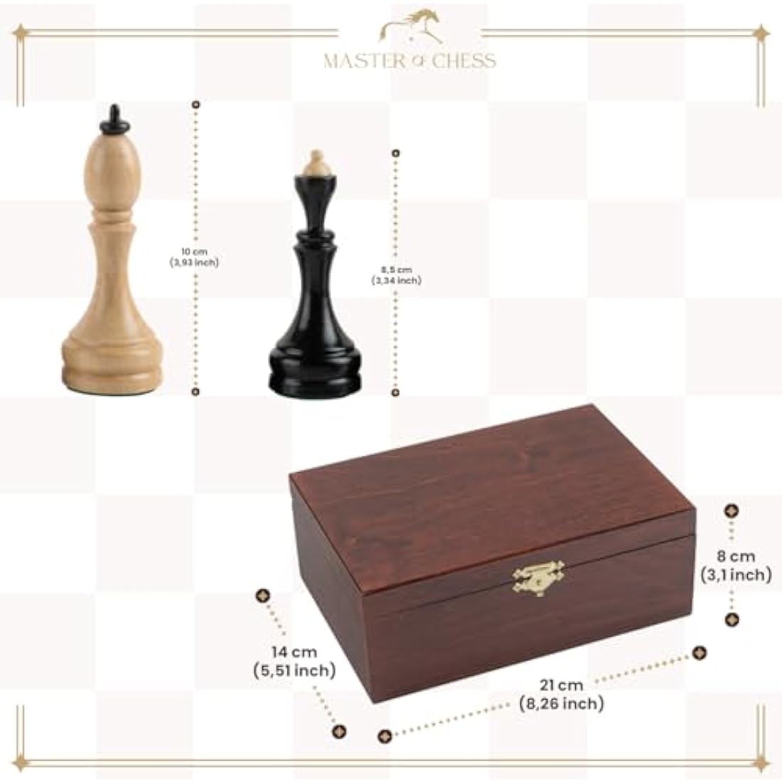 Tournament Chess Pieces – Handmade Sycamore Wood Figures