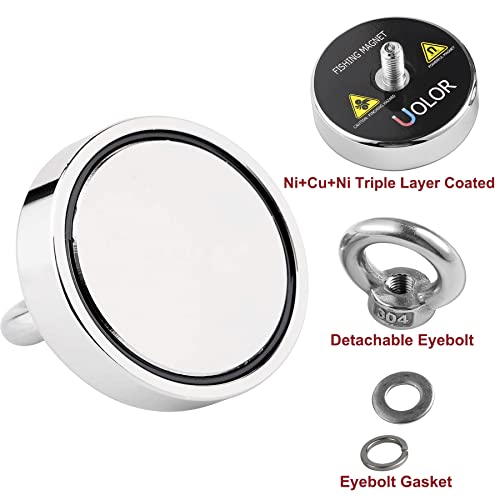 Uolor Neodymium Fishing Magnet Kit - 160KG Pull Force with 20M Rope