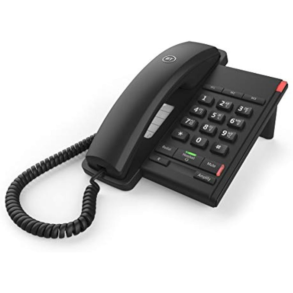 BT Converse 2100 Corded Landline Phone with Headset Socket - Black