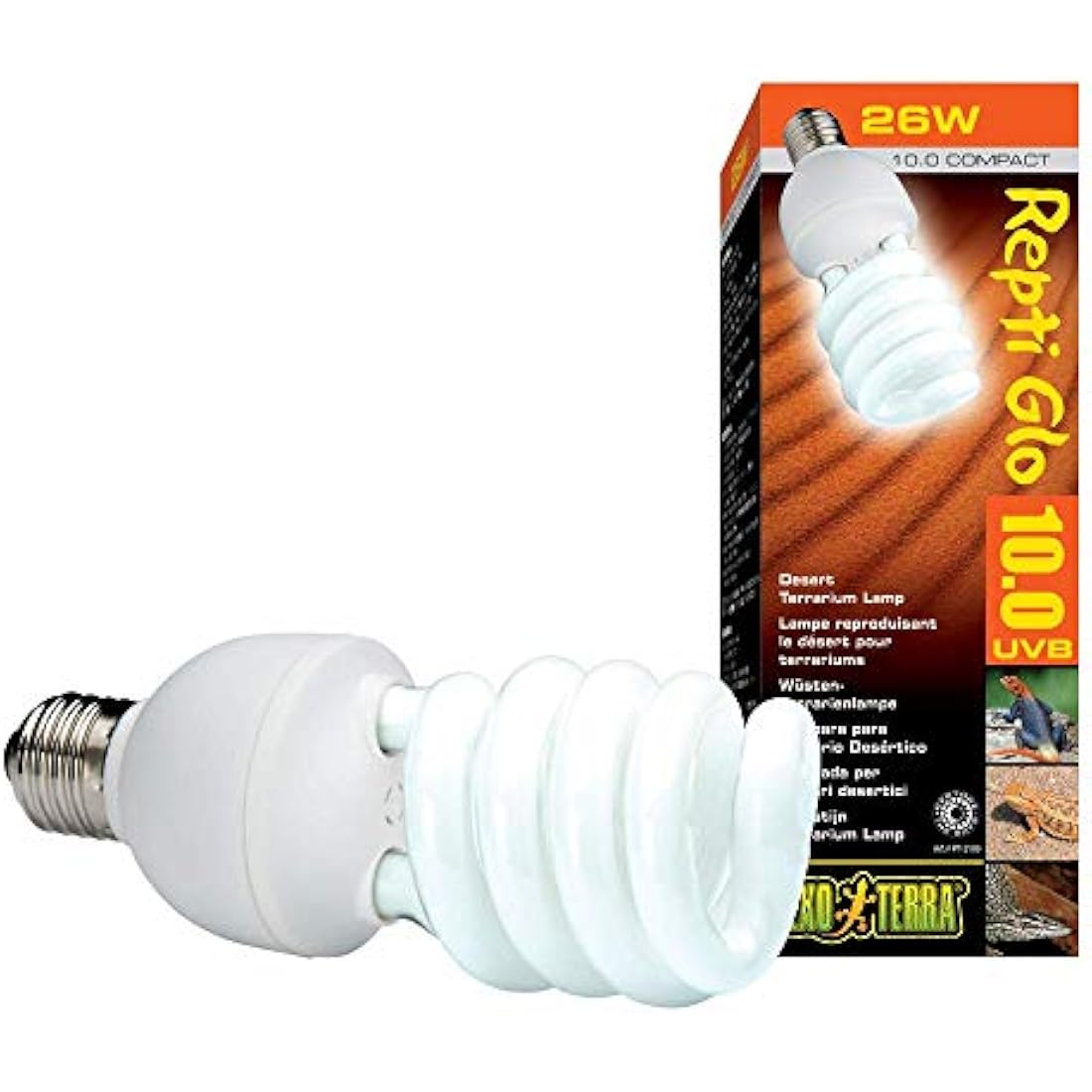 Exo Terra UVB 150 Desert Terrarium Bulb – High Output Reptile Light, 25W