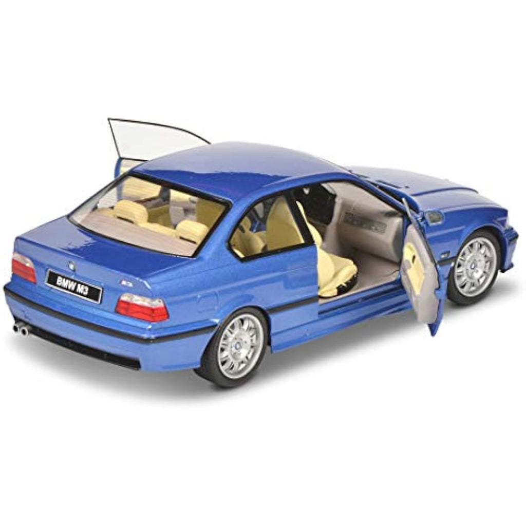 Solido BMW E36 M3 Coupe Diecast Model Car - Estoril Blue - 1:18 Scale