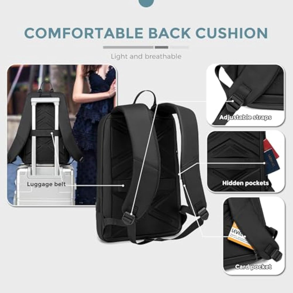Fenruien 15.6 Inch Laptop Backpack | Waterproof Business Travel Bag