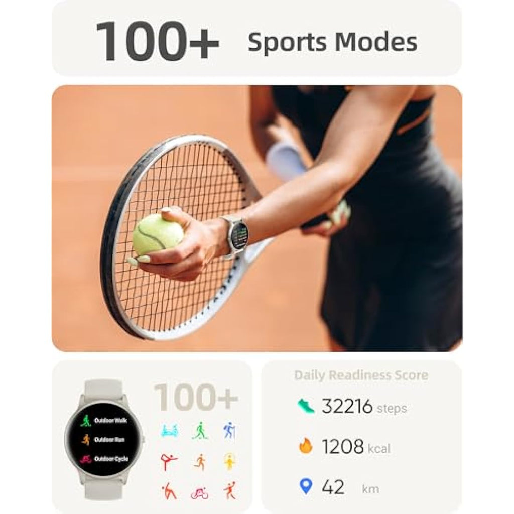 Parsonver Smart Watch with Bluetooth Calling | 100+ Sport Modes - Silver