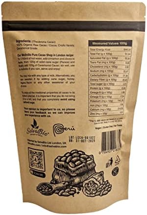 Organic Ceremonial Grade Cacao – Raw Peruvian Criollo, 500g