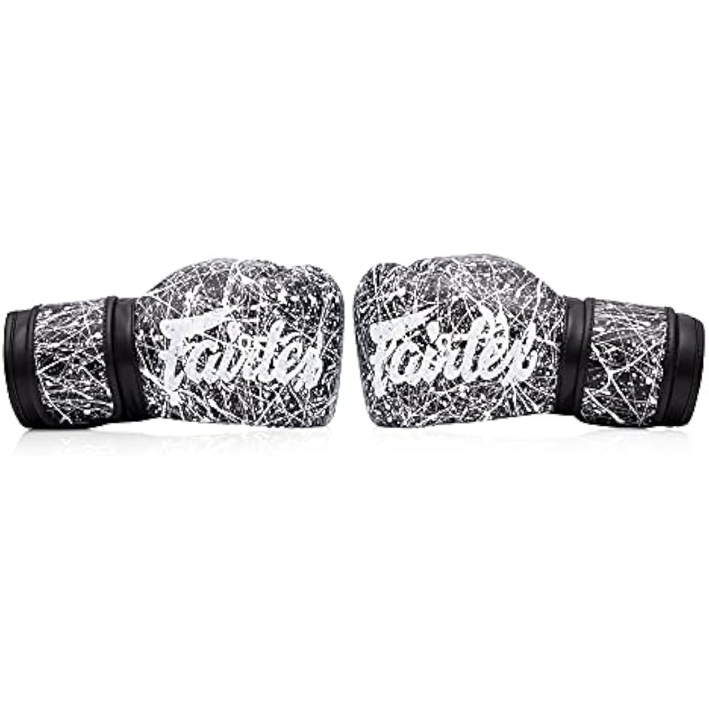 Fairtex Microfibre Muay Thai Boxing Gloves - Black/White, 12 oz