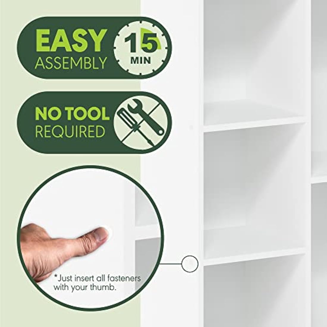 Furinno Luder 5-Cube Open Storage Shelf – White Composite Wood Unit