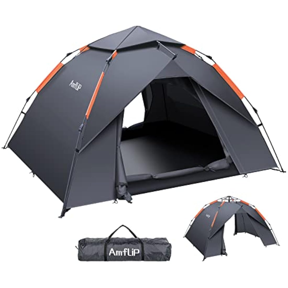 Amflip 3 Person Pop Up Camping Tent | Waterproof 4 Season Dome Tent
