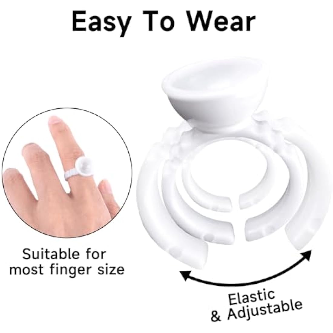 Eyelash Glue Holder Rings – 100PCS Disposable Lash Extension Cups