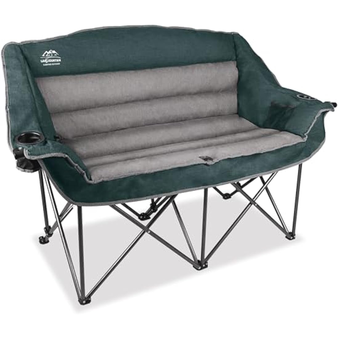 LANMOUNTAIN Double Camping Chair – Heavy Duty Padded Folding Loveseat