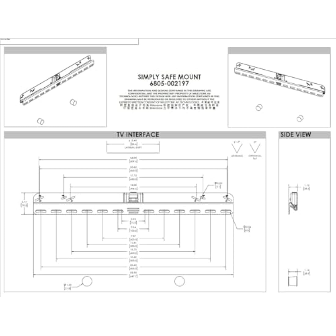 Sanus VLL61-B2 Fixed TV Wall Mount Kit for 47-80 Inch Screens