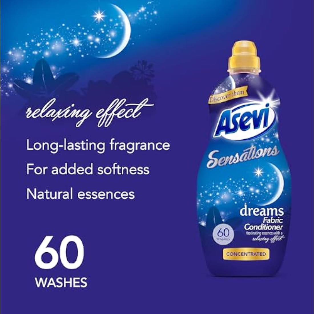 Asevi Sensations Fabric Conditioner – Dreams Scent, Vegan, 60 Washes