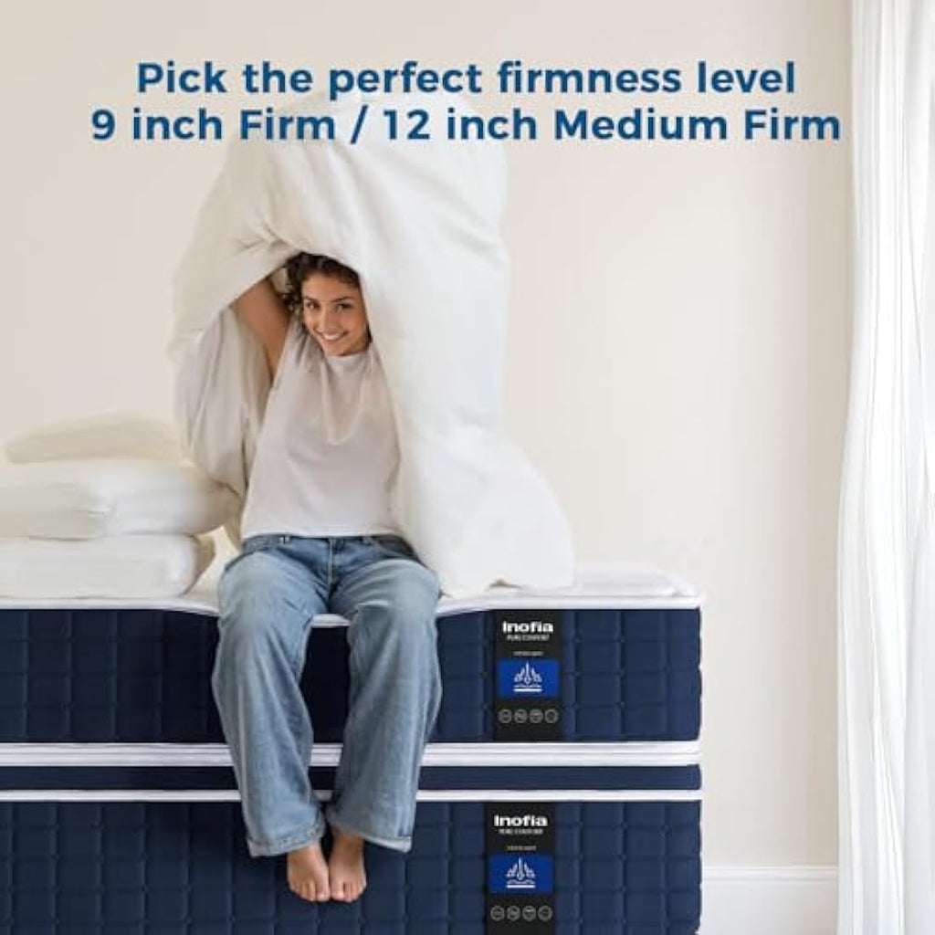 Inofia Single Mattress | 9 Inch Memory Foam Pocket Sprung Hybrid