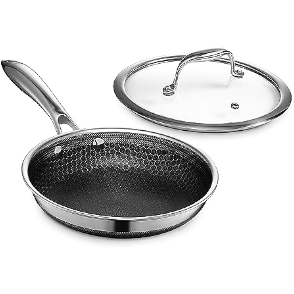 HexClad 20 cm Hybrid Nonstick Fry Pan with Lid | Induction Ready