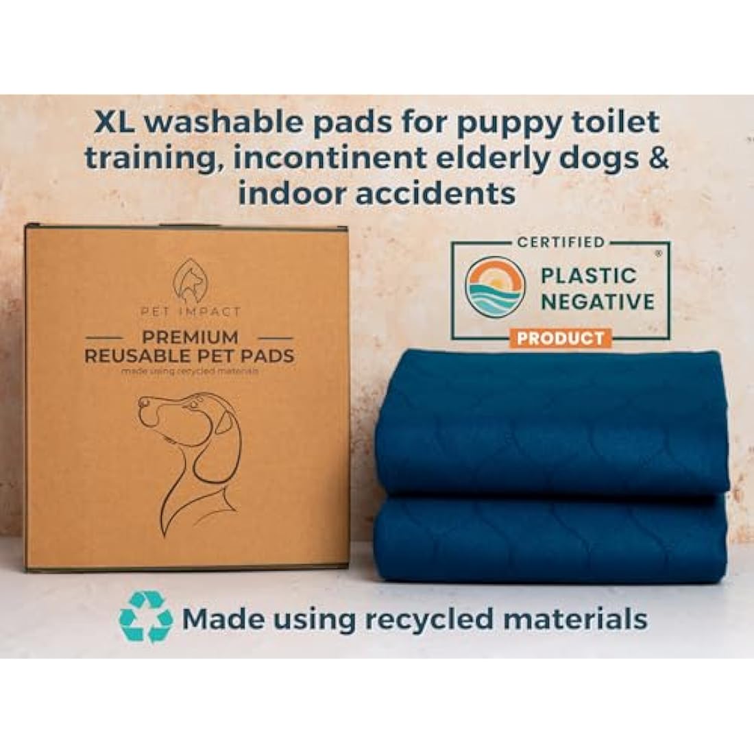 Pet Impact Washable Puppy Pads – XL Reusable Dog Pee Pads (2-Pack)