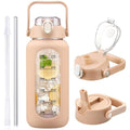 HYDRAGLAZIC 2L Glass Water Bottle | 2 Liter Jug with Time Marker