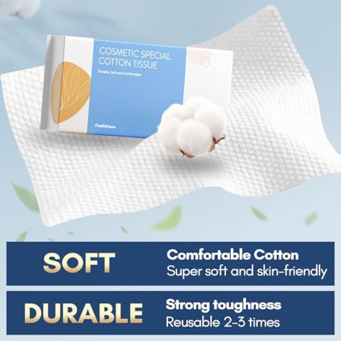 PoeticEHome Cotton Face Tissue – Ultra Soft Disposable Dry Wipes (600 Count)