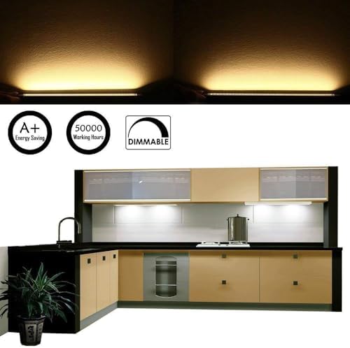 AIBOO Under Cabinet LED Light Bar Kit | Dimmable Warm White - 8 Panels