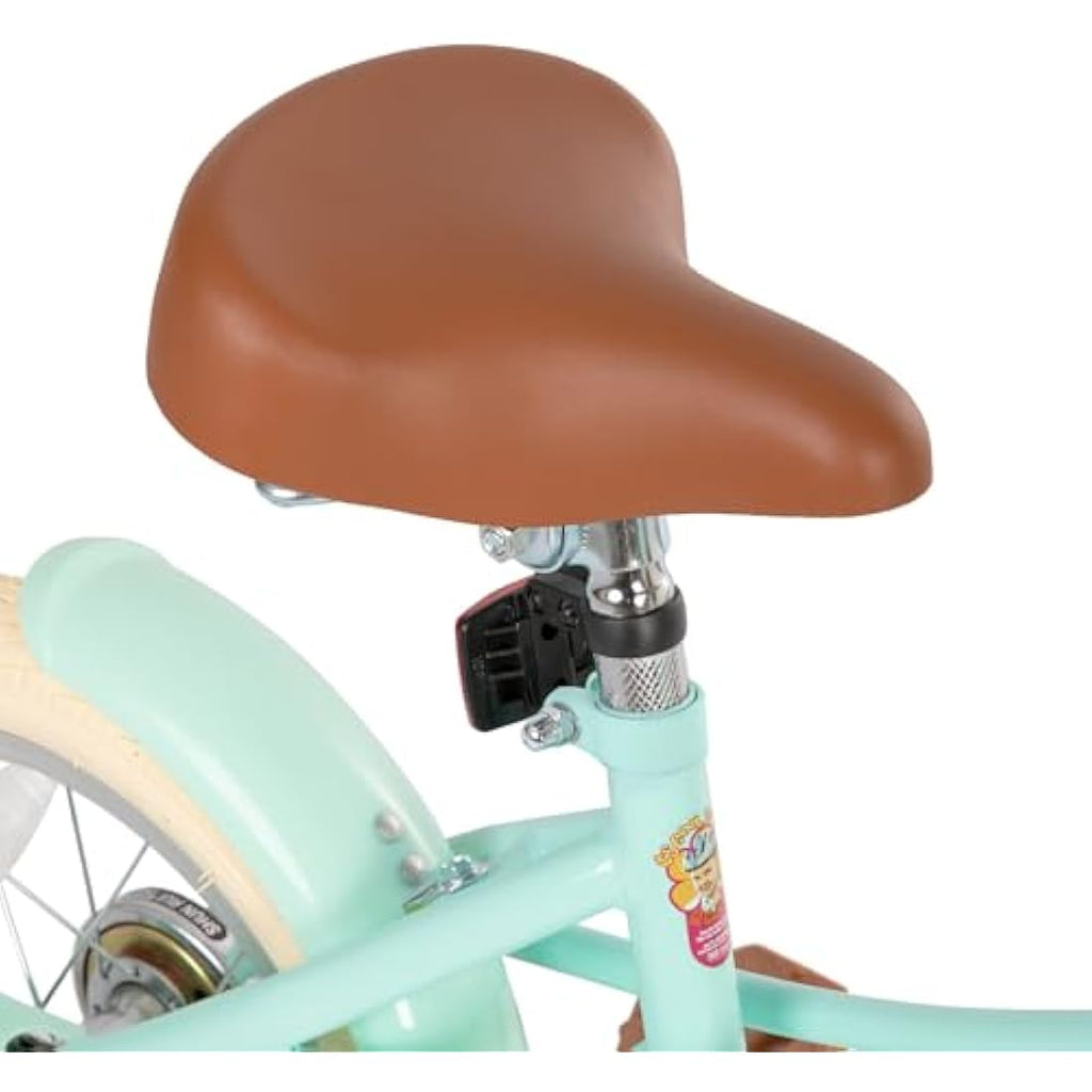 STITCH Girls Bike with Training Wheels and Basket - 14 Inch Kids Bicycle