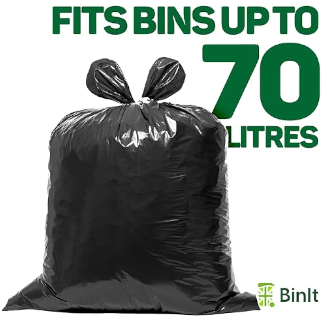 Jolof Store 70L Recycled Refuse Sacks | 90 Pack Tear Resistant Bin Bags