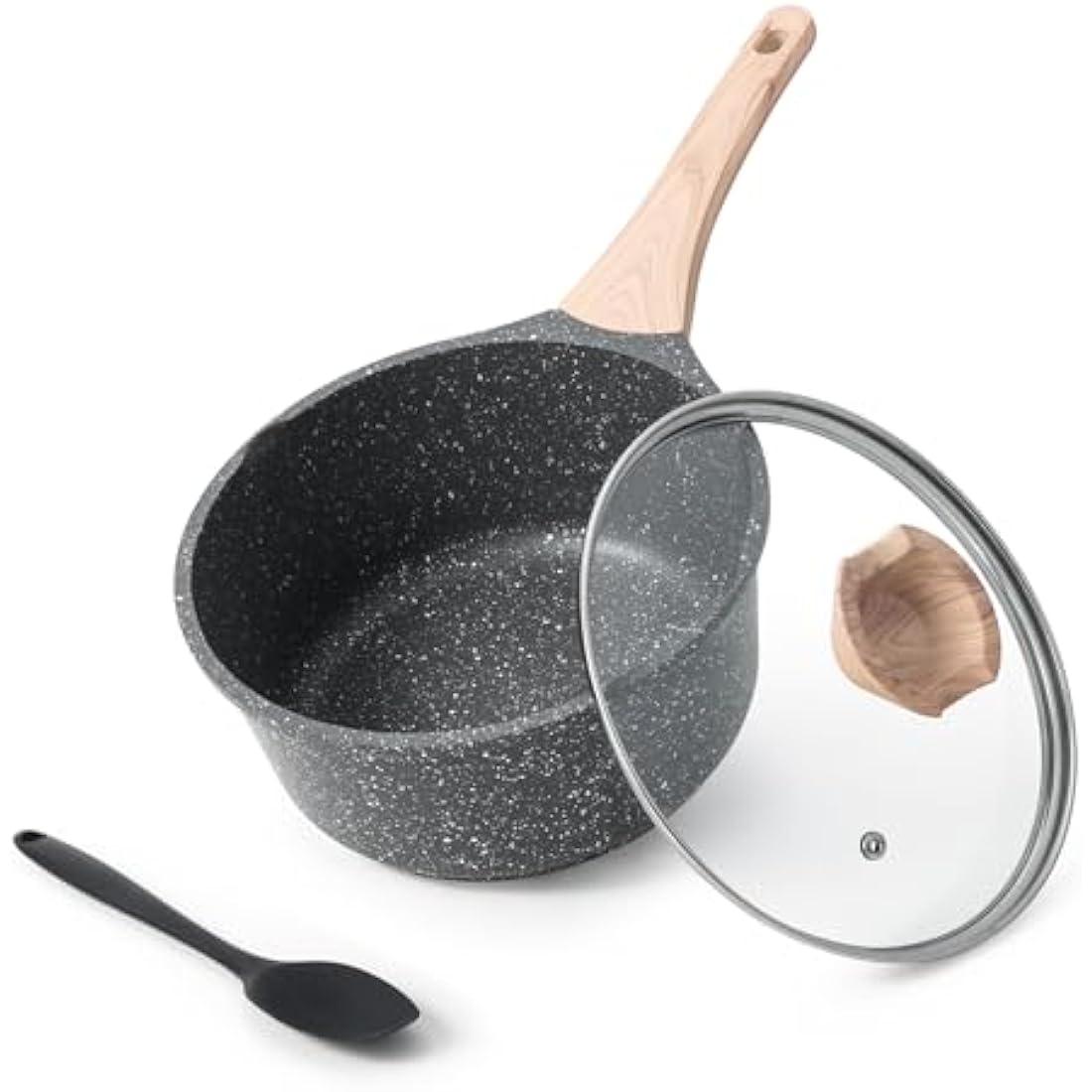 Kordisen 2.4L Non-Stick Sauce Pan with Lid | Granite Induction Pot