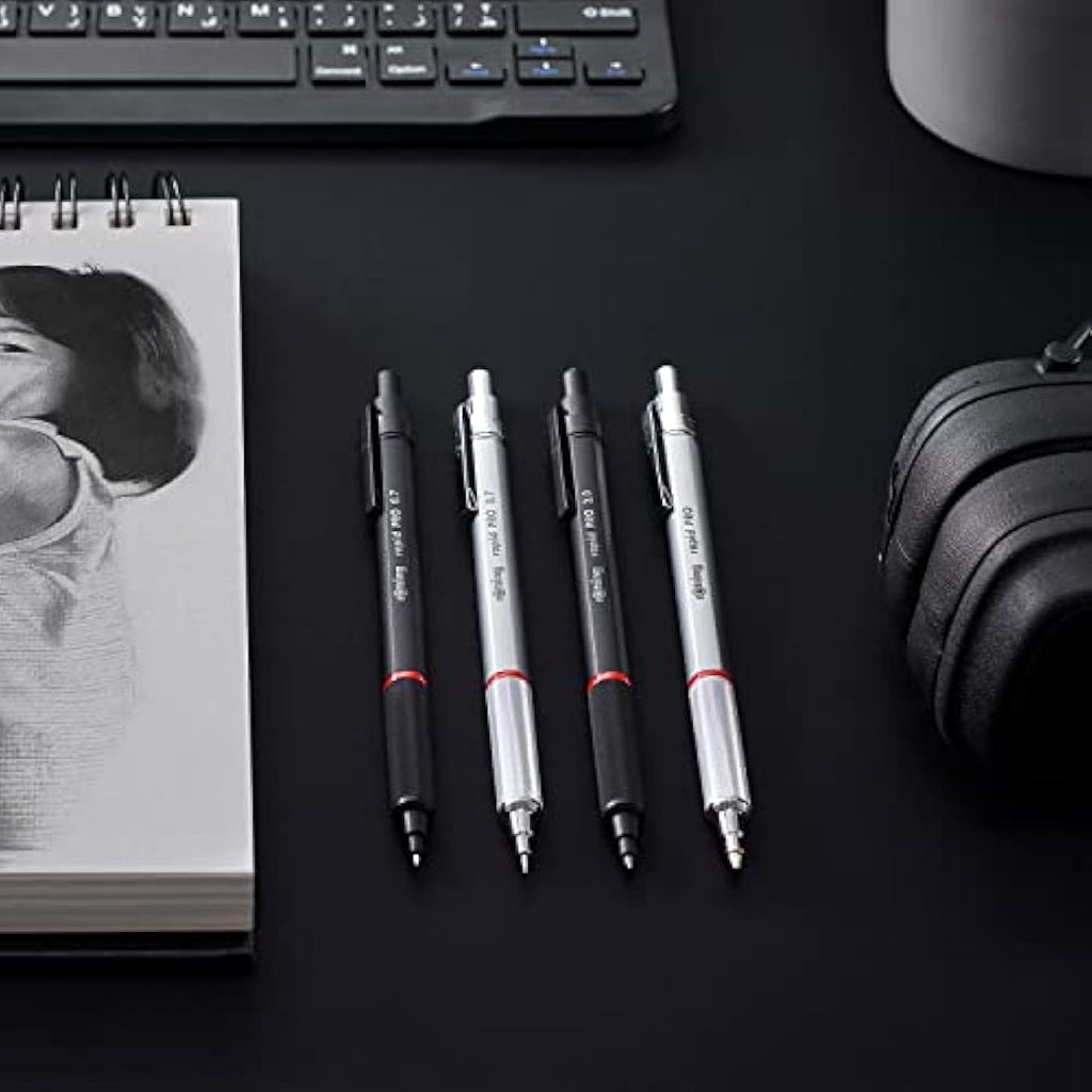 rOtring Rapid Pro Mechanical Pencil | 0.7mm HB Silver Full-Metal Body