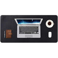 DOBAOJIA Extended Mouse Pad – Large PU Leather Waterproof Desk Mat, Black