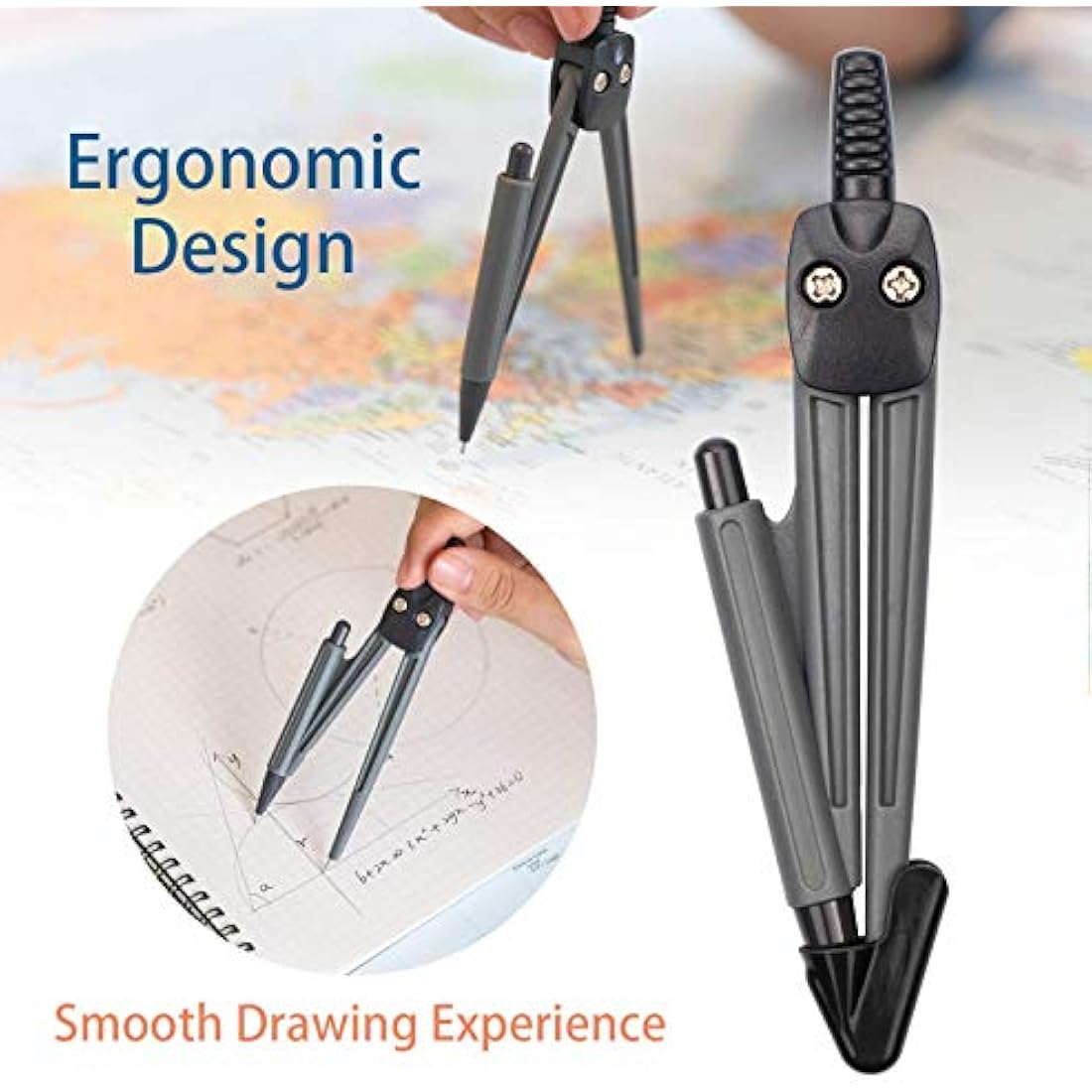 Jolof Store 10-Piece Geometry Math Set with Compass and Rulers