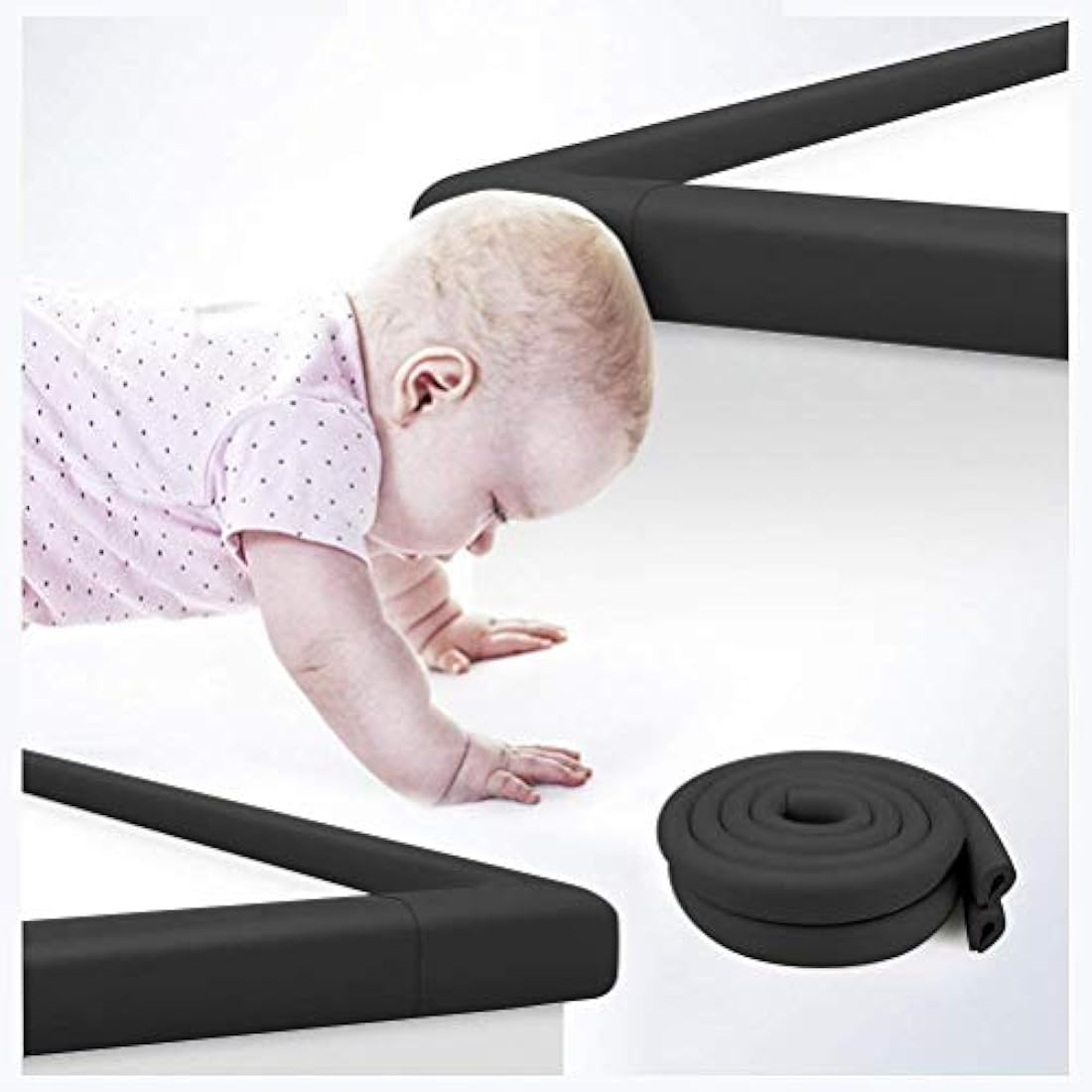 Vicloon Baby Edge Protectors – 4M Soft Foam Safety Strip, Black
