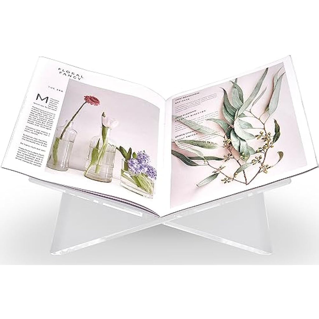 Clear Acrylic Book Stand – Large Cross Frame Display Holder
