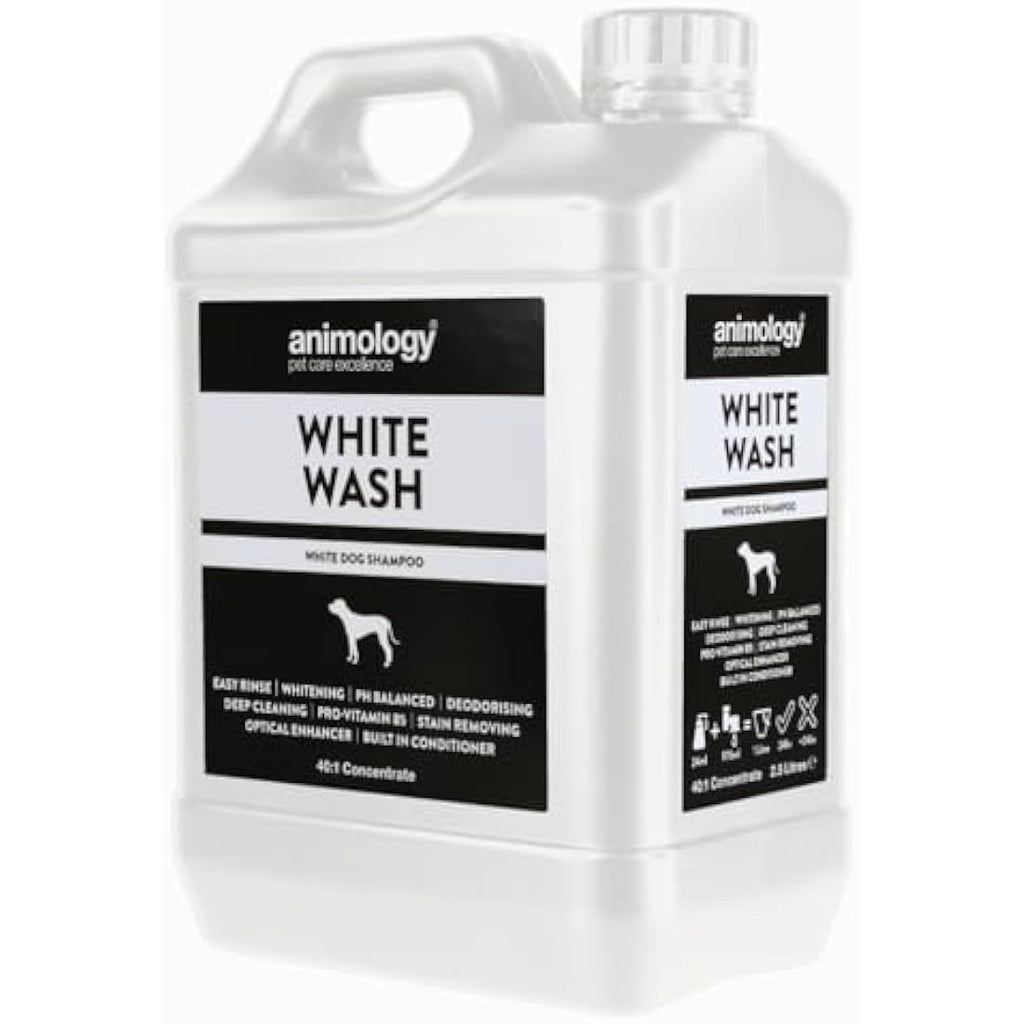 Animology White Wash Dog Shampoo for White Coats - 2.5 Litre Bulk Size