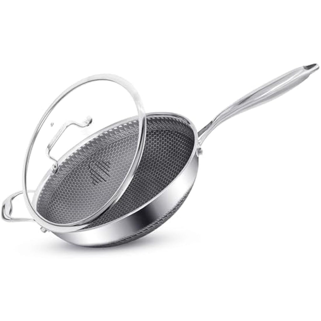 INTIGNIS 28cm Stainless Steel Wok with Lid – Non-Stick Induction Pan