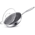 INTIGNIS 28cm Stainless Steel Wok with Lid – Non-Stick Induction Pan