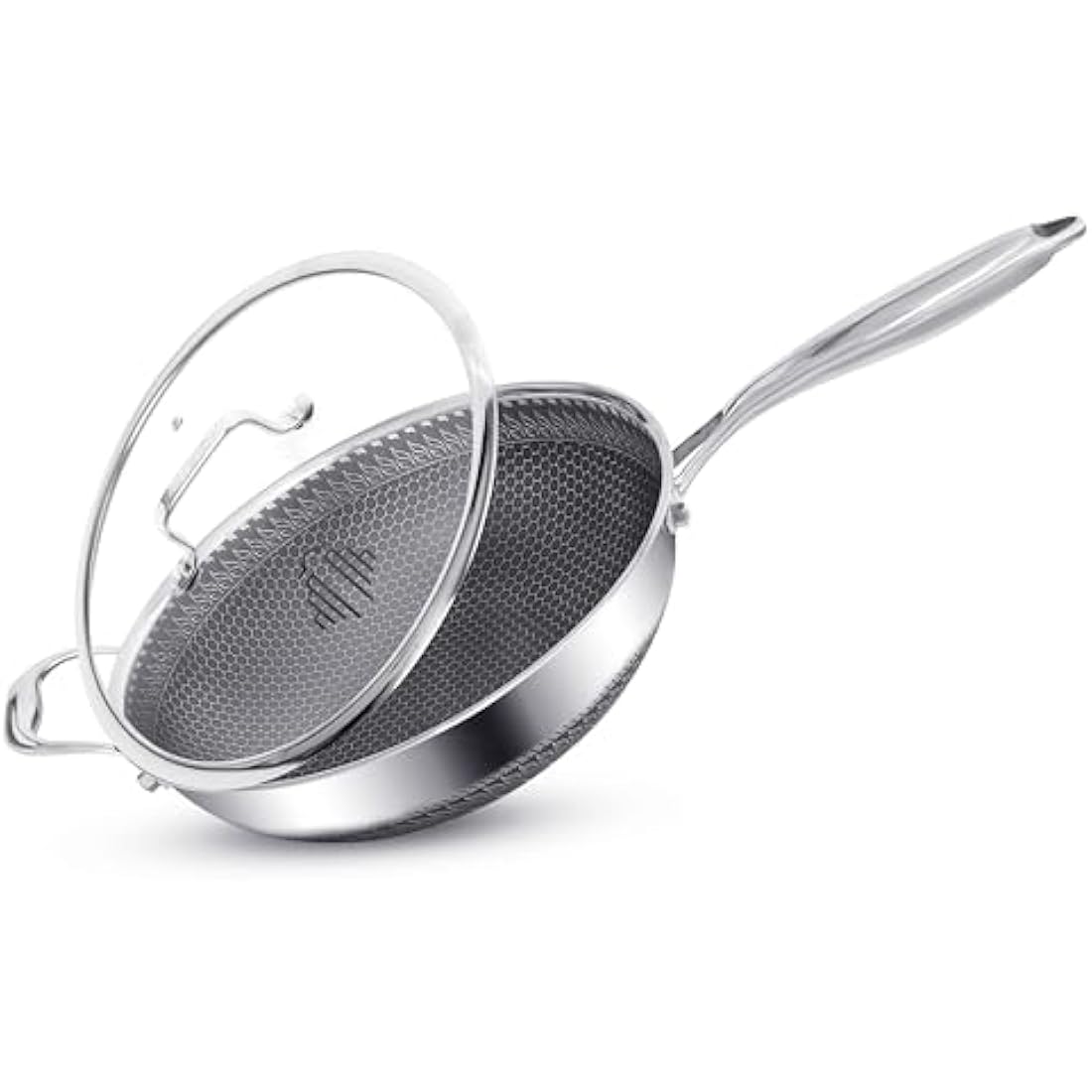 INTIGNIS 28cm Stainless Steel Wok with Lid – Non-Stick Induction Pan