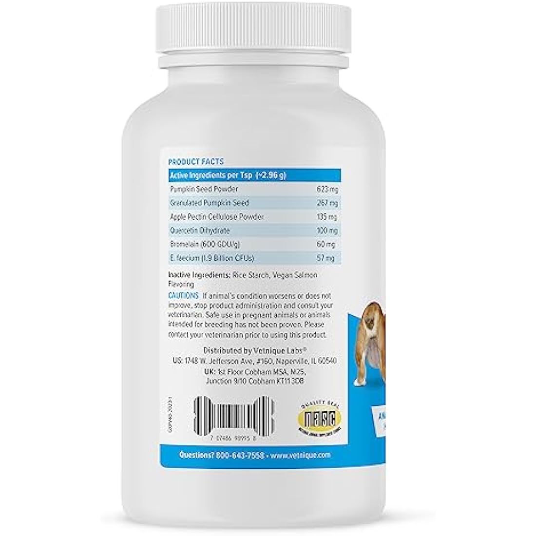 Glandex Anal Gland Fiber Supplement Powder for Dogs & Cats - Pumpkin (114g)