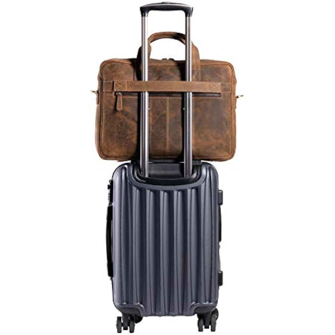 KomalC 16 Inch Buffalo Leather Laptop Messenger Bag | Office Briefcase
