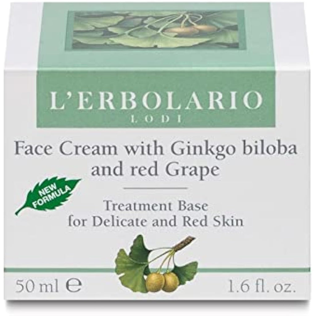 L'Erbolario Face Cream with Ginkgo Biloba and Red Grape - 1.6 oz