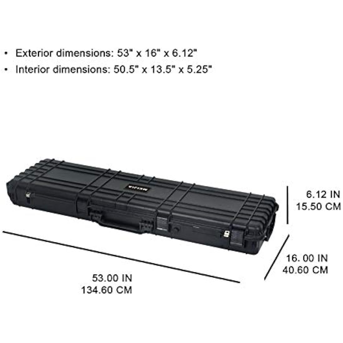 MEIJIA Waterproof Rolling Hard Rifle Case with Customizable Foam