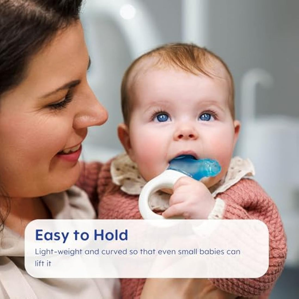 MAM Mini Teething Cooler and Clip – Blue Cooling Teether, 2+ Months