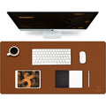 K KNODEL Leather Desk Mat – Dual-Sided Waterproof Office Pad, Brown (80x40cm)