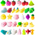 Jolof Store 32Pcs Mochi Squishy Toys – Animal & Dinosaur Fidget Pack