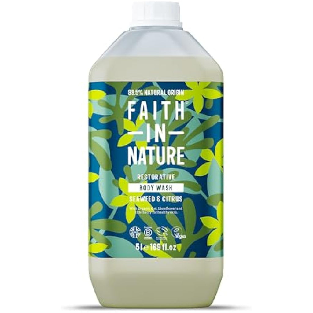 Faith In Nature Seaweed & Citrus Body Wash | 5L Refill Pack | Vegan