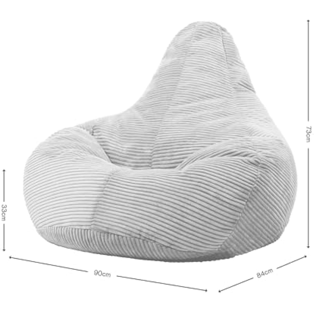 Icon Dalton Corduroy Recliner Bean Bag Chair - Dusk Pink - Large